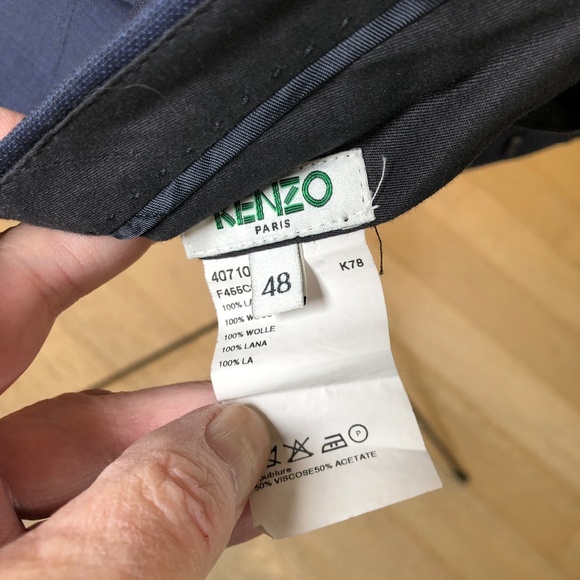 KENZO Men's Slim Fit Suit, Med Blue Size Euro 50 (US size 40) - Picture 10 of 13